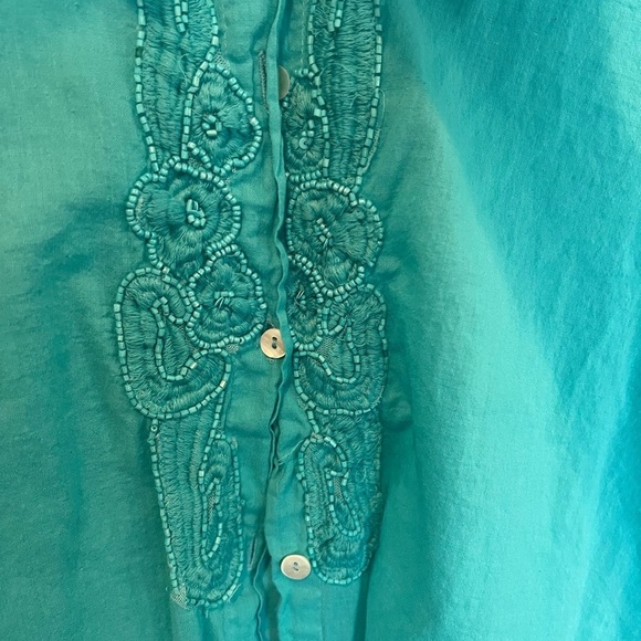 Antics Sartoria by Giacomo Cinque Turquoise Blouse - Picture 4 of 5